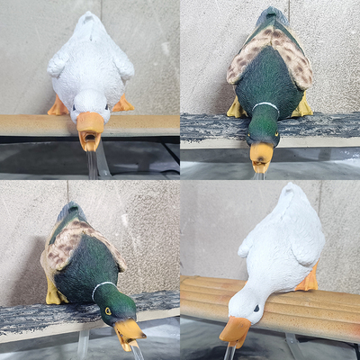 园艺庭院池塘水池假山鱼缸装饰造景布置仿真动物大号喝水鸭子摆件