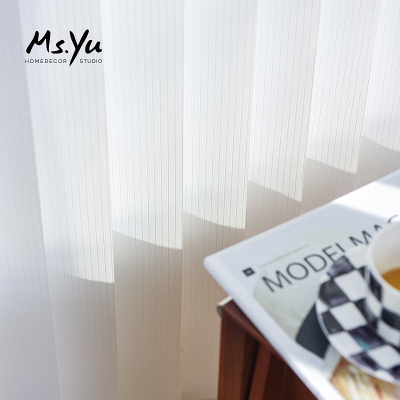 垂直帘竖百叶手动拉珠轨道窗帘光影梦幻帘百叶客厅卧室帘喻小姐