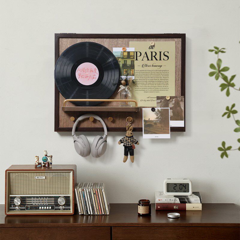 复古黑胶唱片电表箱装饰画立体磁吸置物电源开关盒遮挡弱电箱挂画