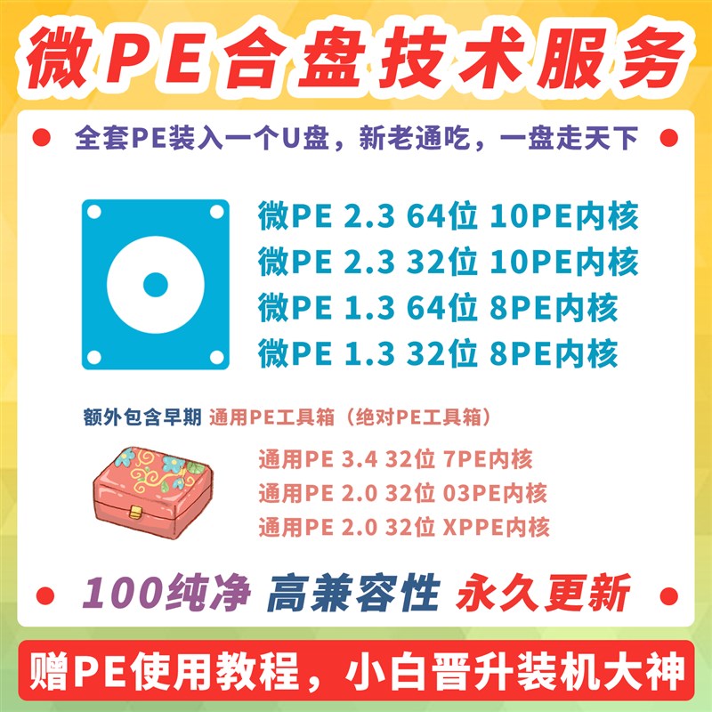 WEPE合盘技术服务 微PE多合一PE优盘定制服务