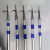 不锈钢船钩子救生艇钩船用篙钩铝合金伸缩拖钩快艇捞绳钩靠岸撑杆