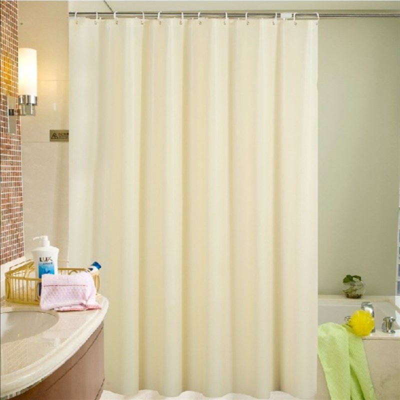 浴室挡水帘洗澡隔断雨帘纯色卫生间隔水布浴帘杆免打孔伸缩杆套装