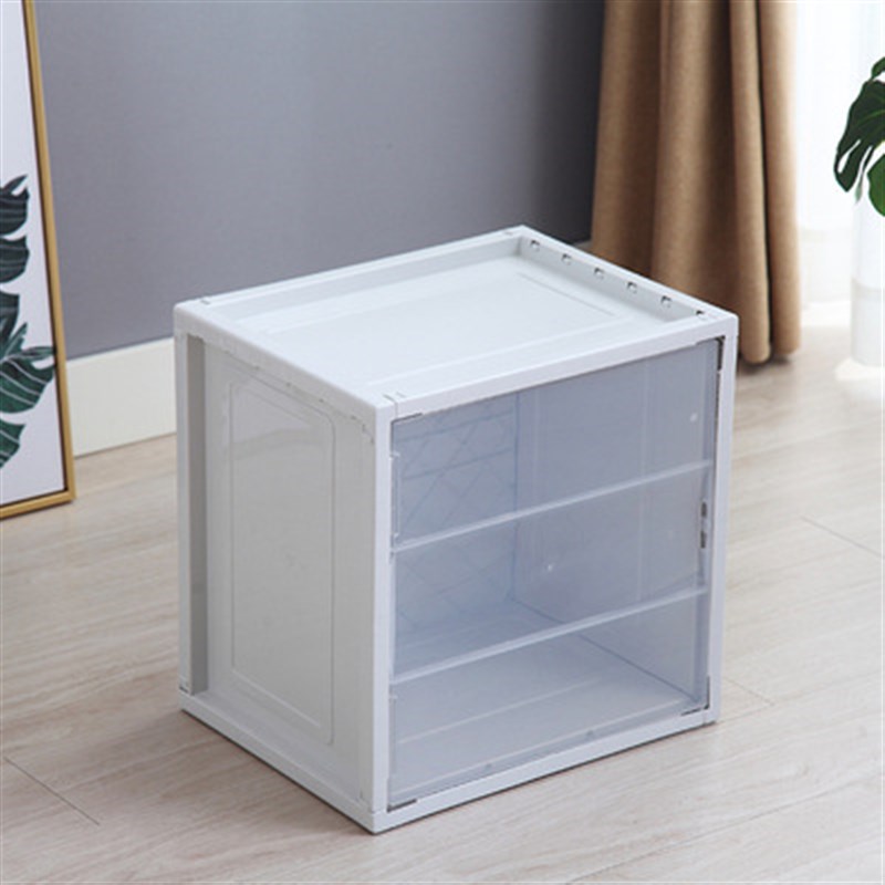 透明书本开门收纳柜桌面无收纳专辑防尘书柜达苍前开式收纳箱塑料