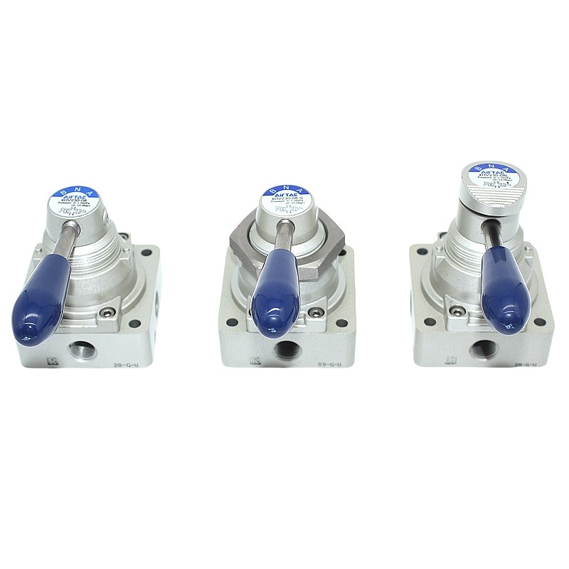 亚德客气动开关手转气气缸手动手板换向4HV230--06/8三位四通