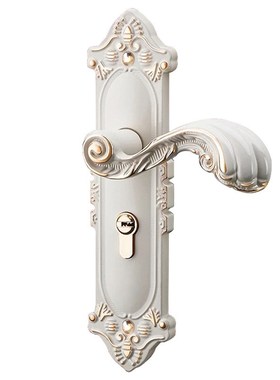 白色可调欧式室内门锁黄古铜家用通用型房门锁整V套静音旧门换锁