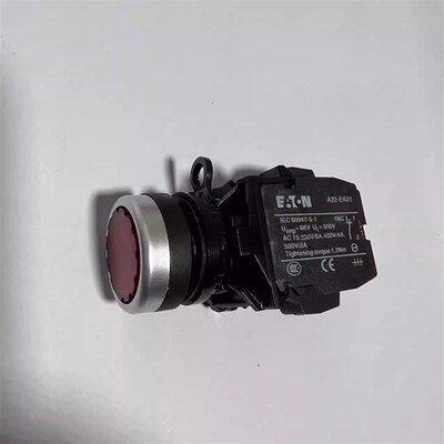 优质ETN伊顿款220V带灯按钮A22-EK10平头22mm自锁EK01自复24V红绿