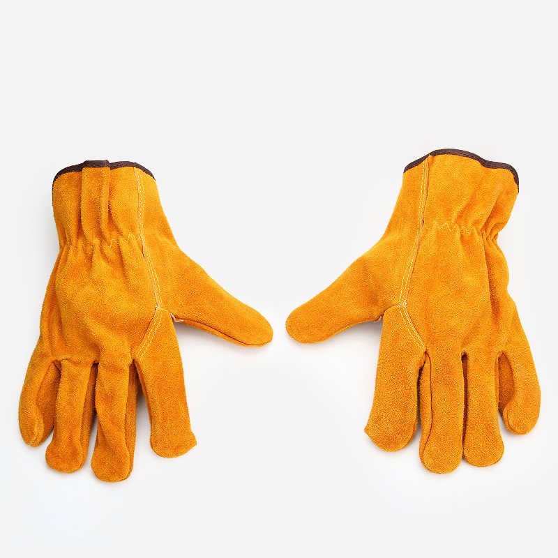 包邮 焊工牛皮手套隔热防烫电焊手套短款全牛皮焊接专用劳保手套