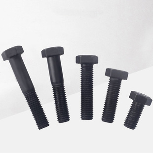 8级外六角罗丝钉加长碳钢杆高强度机螺栓M6全牙半扣发黑地脚固定