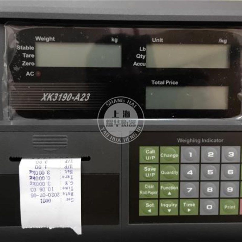 耀华XK3190-A23P英文外贸出口称重仪表台秤A23仪表计价打印显示器