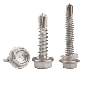 外六角钻尾螺丝燕尾钉不锈钢自钻六角钻尾螺钉打彩色钢瓦M5.2M6.3