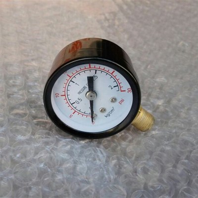 双刻度显示压力表 2kg/cm2 压力表直径40mm 压力0~30psi pt1/8