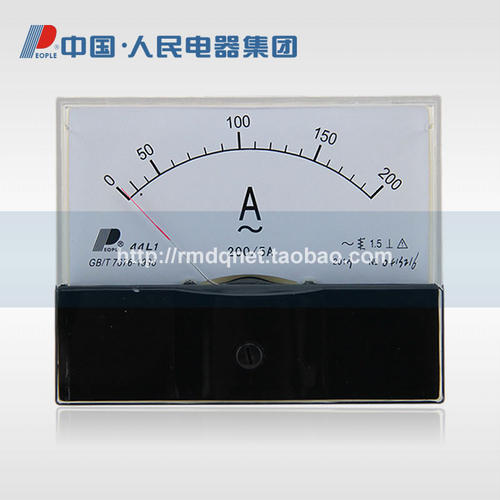 人民电器安装式44L1-A电流表电压表头指针式100A200A300A600/5A