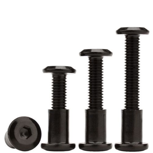 M6 M8 黑色304不锈钢平圆头倒边内六角对锁子母铆钉夹板家具螺丝