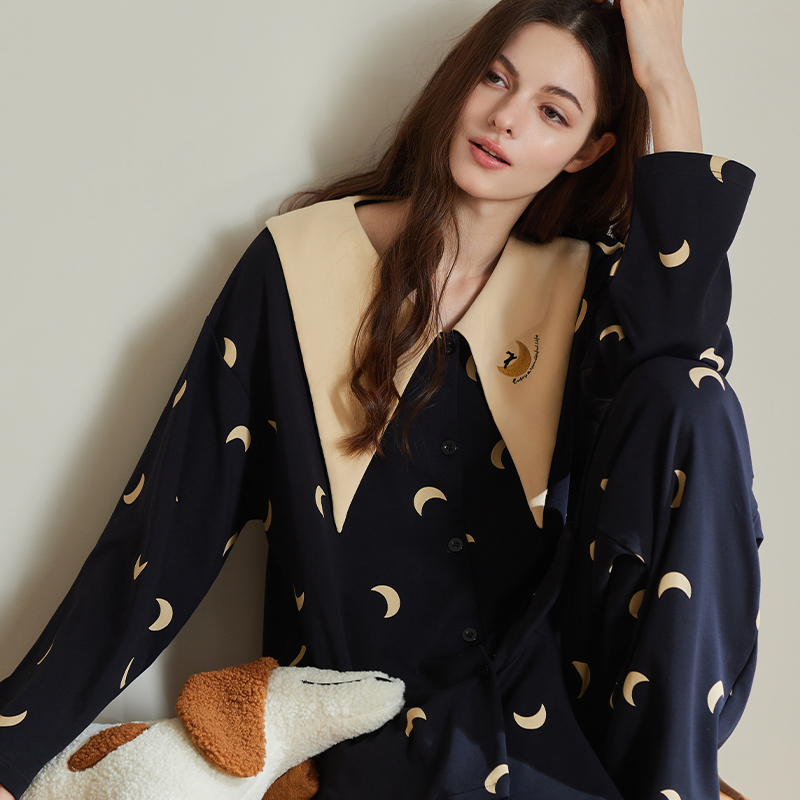 【舒柔棉】春秋新款睡衣女纯棉长袖甜美可爱减龄家居服套装可外穿