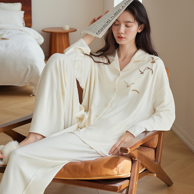 品册女士纯棉睡衣宽松休闲套装