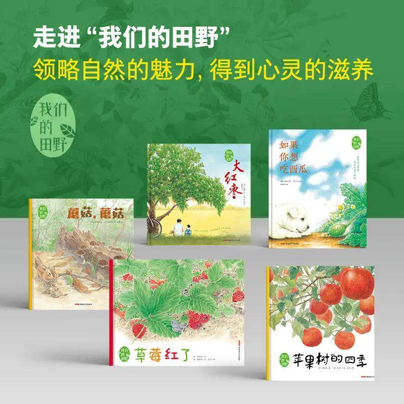我们的田野1-5册可选:草莓红了+苹果树的四季+蘑菇+西瓜+大红枣