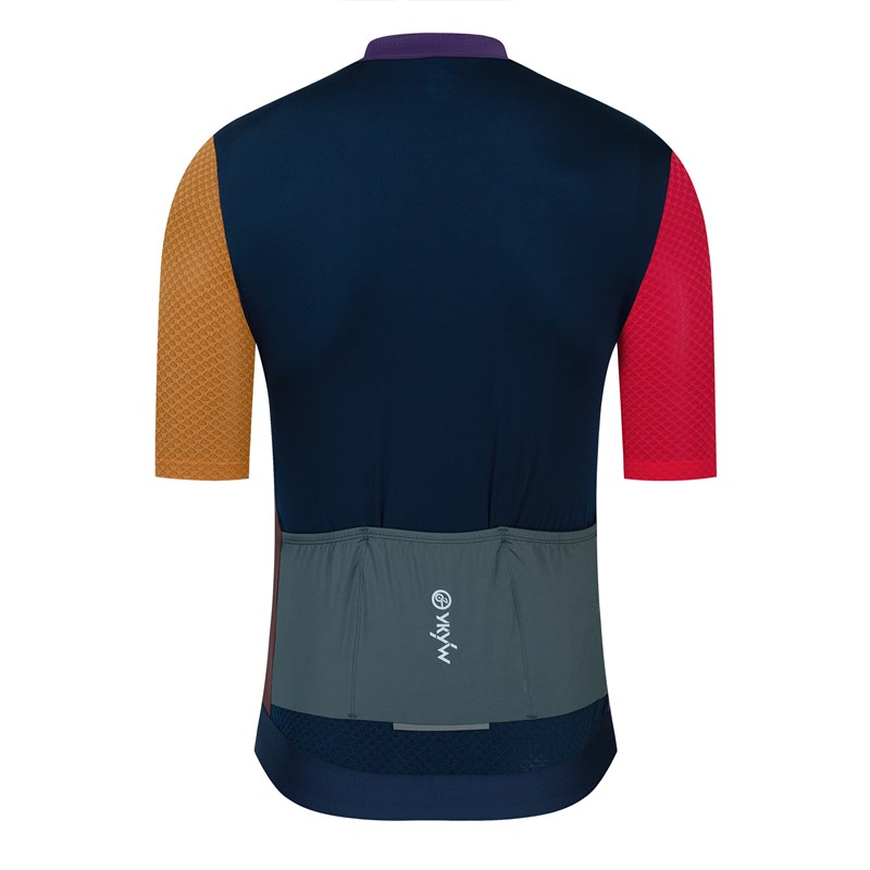 YKYW短袖骑行服男夏季新款公路自行车山地骑行多色拼接上衣服装备