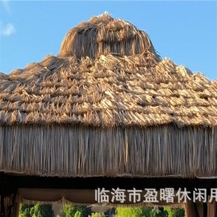 户外凉亭铝合金茅草棚庭院农家乐别墅庭院家用稻草房遮阳遮雨棚景
