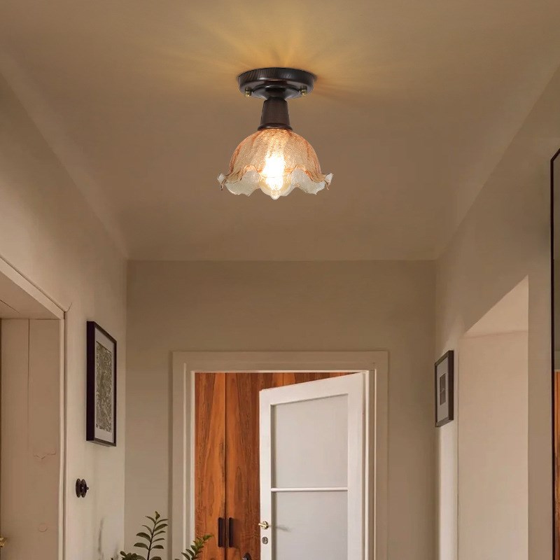 冰裂纹花朵过道吸顶灯美式复古走廊玄关书房卫生间个性创意吸顶灯