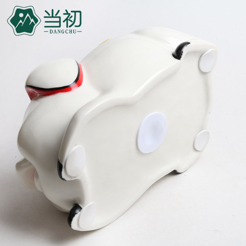 猪储钱罐创意陶瓷工艺品储蓄罐福财对猪趴福趴财陶瓷罐家居摆件