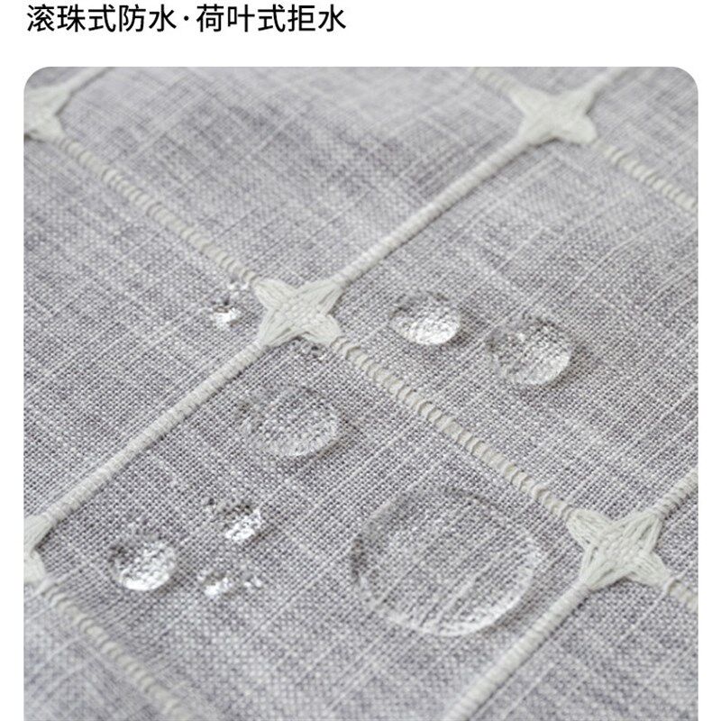 热销涤麻方格浴帘 大提花流苏款浴帘加厚卫生间浴室帘隔断帘