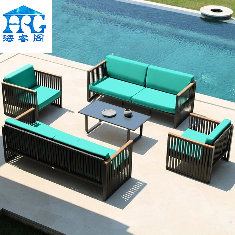 户外沙发庭院室外别墅露阳台防晒防水休闲组合铝合金藤编卡座家具