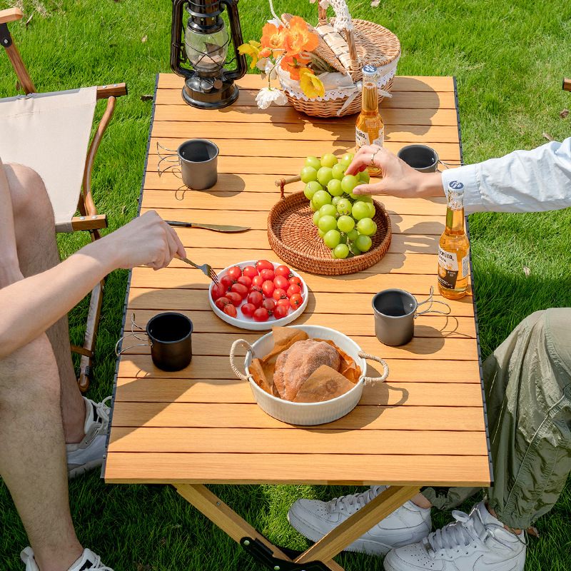 沧浪客户外折叠桌铝合金蛋卷桌露营桌子野餐桌椅套装野营用品装备