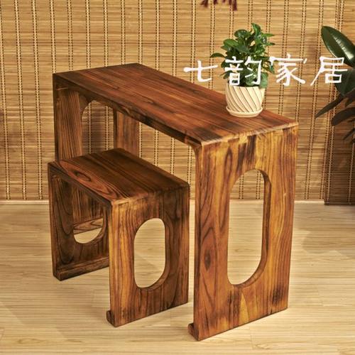 【七韵家居】烧桐木燕尾榫卯一体古琴桌古琴专用扬州古琴桌长方圆