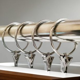 窗帘开口环带不锈钢夹子金属窗帘环活扣挂环挂钩罗马圈浴帘环配件