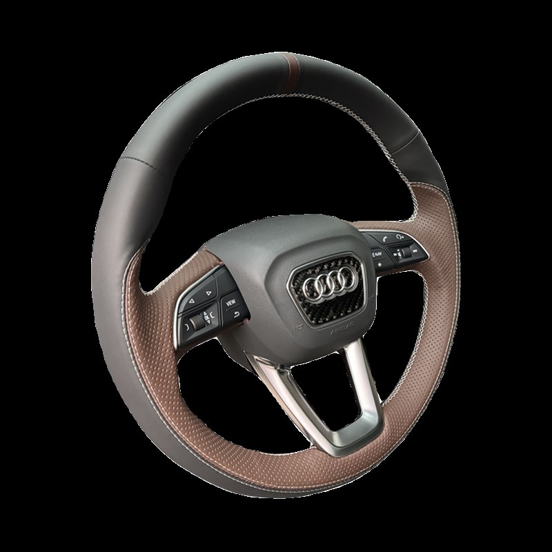 Q2L手缝Q5L方向盘套Q3适用A7 Q7 LA8A6L翻毛S5碳纤