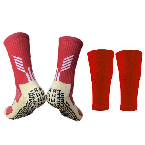 弹性足球插板口袋双层袜套成人大童款无底板套专业防滑运动袜子