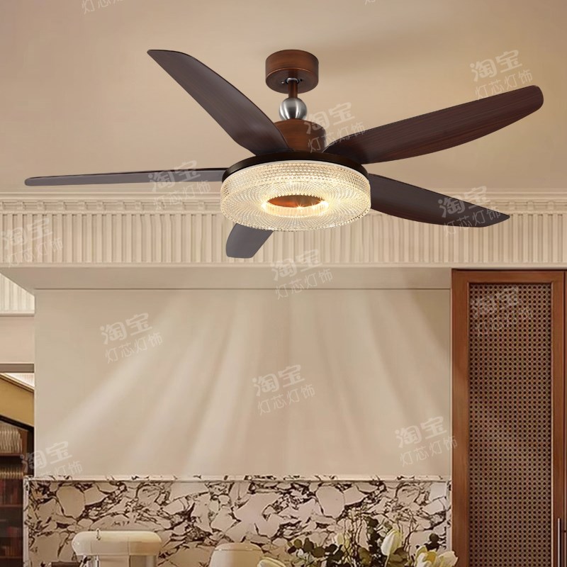 中古风大尺寸风扇灯吊扇一体带电风扇复古餐厅客厅全光谱2025新款