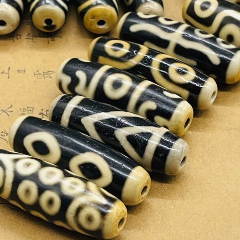 保真品西藏天然玛瑙天珠吊坠一三六九眼包浆做旧项坠男女颈坠手链