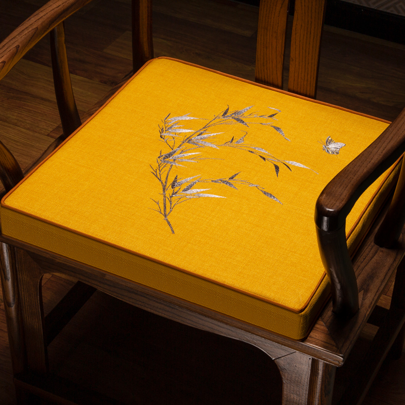 棉麻沙发乳胶垫坐垫中式红木椅子防滑垫家用太S师椅圈椅座垫定制