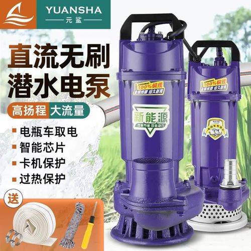 现货直流无刷智能潜水泵48V60V7D2伏通用电瓶车农用高扬程大流量