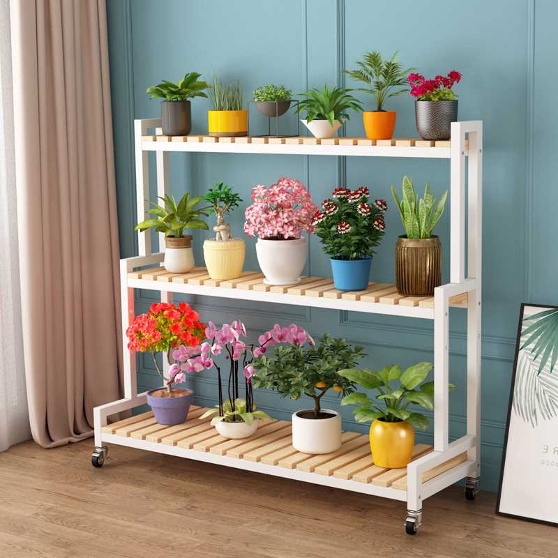 铁艺花架置物架阳台多层多肉层A架室内客厅落地式移动带轮花盆架