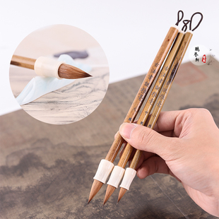 韦诞古法纯狼毫毛笔短锋蒜头鸡距笔二王一类行草魏晋小楷宋画山水