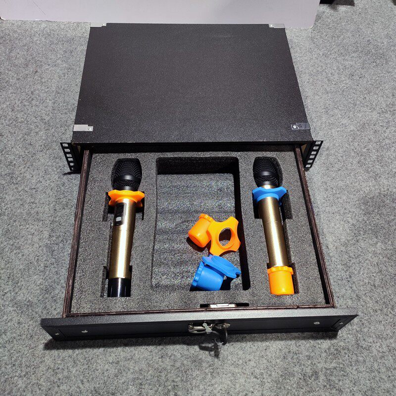 2U3U带锁机柜抽屉 无线话筒抽屉航空箱防火板置物木抽屉