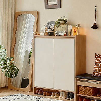 入户鞋柜家用门口2025新款小户型实木收纳柜一体靠墙入门走廊鞋架