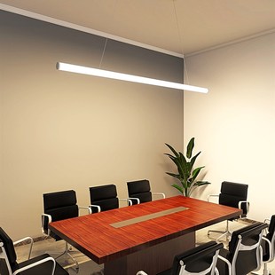 led长条吊灯个性 灯管餐厅吧台简约办公室灯 创意吊线圆形现代风格