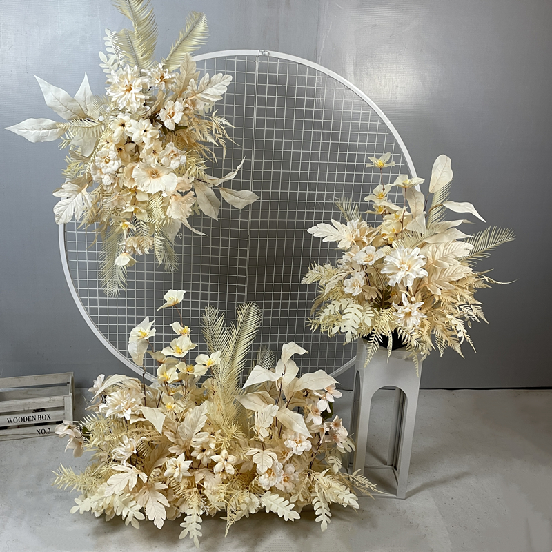 婚庆路引地排花红色香槟色生日求婚场景布置假花婚礼装饰仿真花排