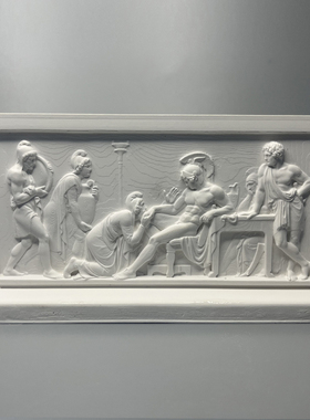 丹麦博物馆复刻人物雕塑平面浮雕艺术品石膏像装饰摆件立体版画