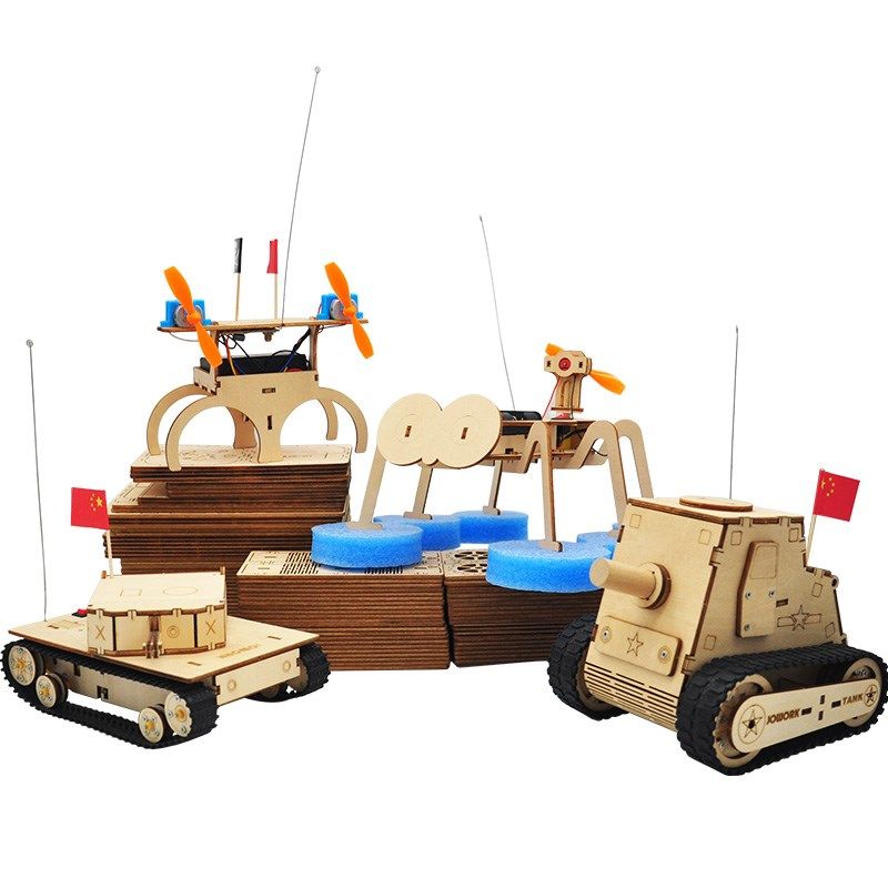 JOWOK手工制作科学实验遥控车船坦克模型拼装小学生男孩生日礼物