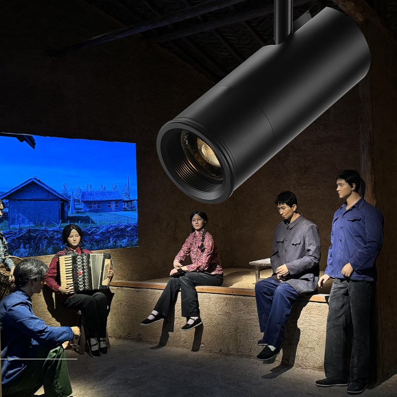 轨道射灯明装聚光专业博物馆美术馆展会厅照画灯变焦防眩调光吸顶