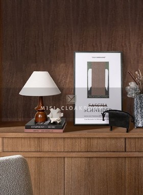 中古风样板间客厅书房桌面摆件售楼部家具展厅装饰品组合仿真花艺