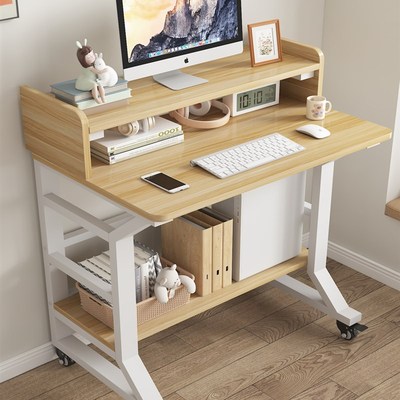 家用小户型多功能学习桌学生电脑桌可移动出租房卧室简易化妆桌子
