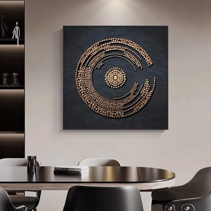 抽象肌理艺术客厅背景墙装饰画酒店餐厅壁画年轮方形入户玄关挂画图片