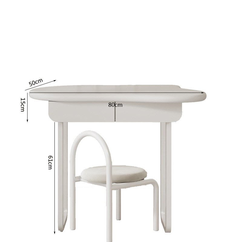 奶油风法式梳妆台收纳柜一体小户型房间化妆桌卧室家用简约白色