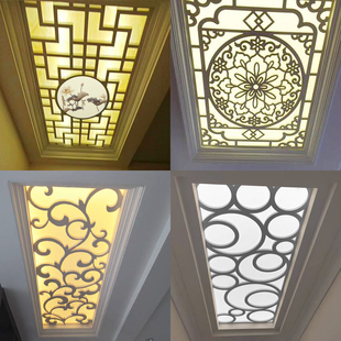 雕花板定制花格镂空中式 饰实木屏风隔断客厅造型吊顶通花板 背景装