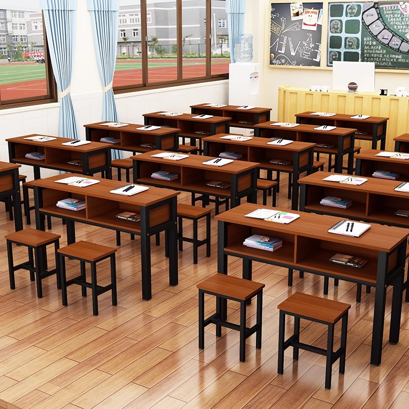 高中生小学生课桌椅学校书桌单人课桌双人培训桌辅导班简易书桌